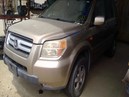 2007 HONDA PILOT, TAN, EX-L MODEL, 3.5L, AT, 2WD.   A26296